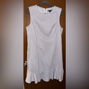 Sleeveless Gingham Dress with Ruffle Hem